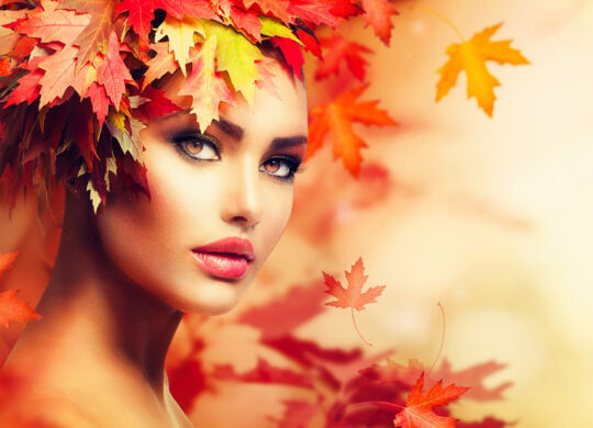 Autumn Woman Portrait. Beauty Fashion Model Girl